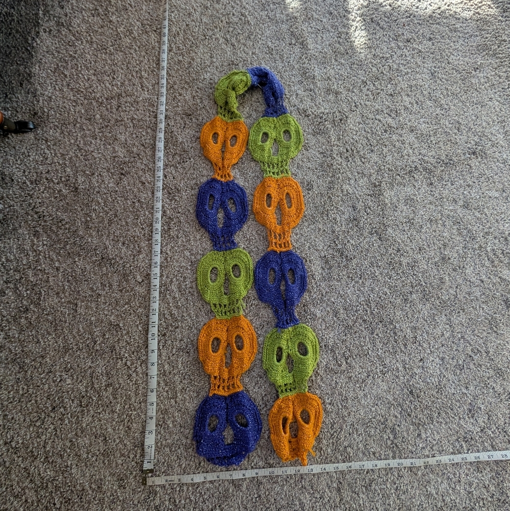 Colorful Skull Knit Scarf